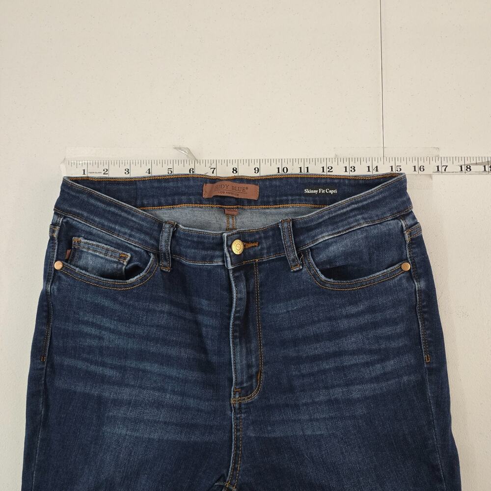 Judy Blue skinny‎ fit capri jeans 15/32 blue denim womens 6112 - Picture 3 of 11